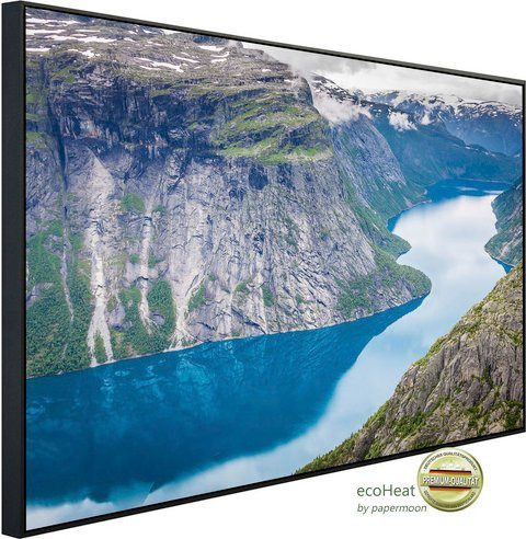 papermoon Infrarotheizung EcoHeat Norwegischer Fjord in Bunt mit Matt-Effekt, App-Steuerung und Überhitzungsschutz - Bild 1