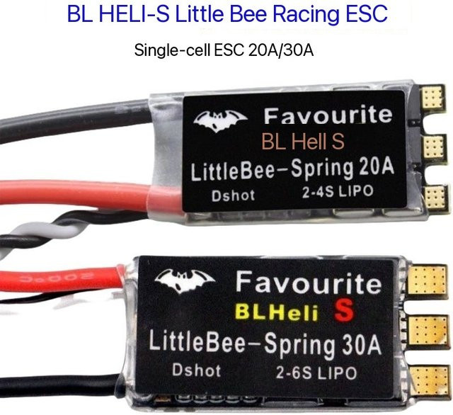 Little Bee BLHELI-S bürstenloser Regler 20-30A Schwarz für Multicopter FPV 2-6S mit DSHOT Oneshot42 und OneShot125 von BANGSHE - Bild 1