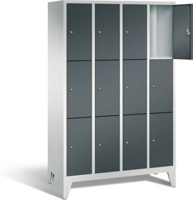 C+P Garderobenschrank Classic aus Stahl mit Türen und Schloss, Farbe Anthrazitgrau und Lichtgrau, H x B x T: 185,0 x 119,0 x 50,0 cm - Bild 1