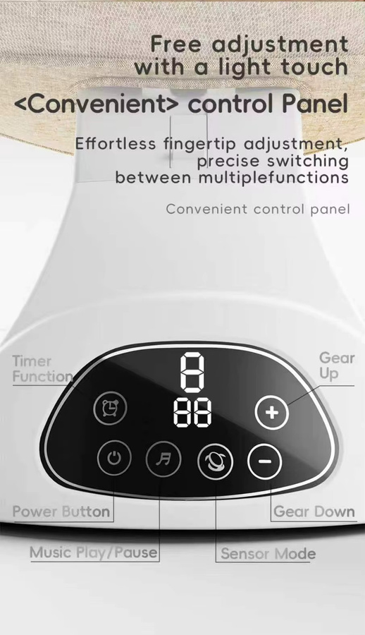 Elektrische Babyschaukel mit Bluetooth-Musik, Fernbedienung und Sensormodus in Grau für Neugeborene und Säuglinge von 0 bis 12 Monaten - Bild 4