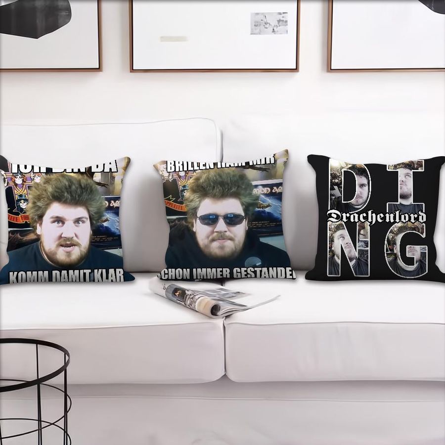 Dekorativer Kissenbezug mit D-Drachenlord R-Rainer Motiv für Sofa und Zuhause, 50 x 50 cm - Bild 5