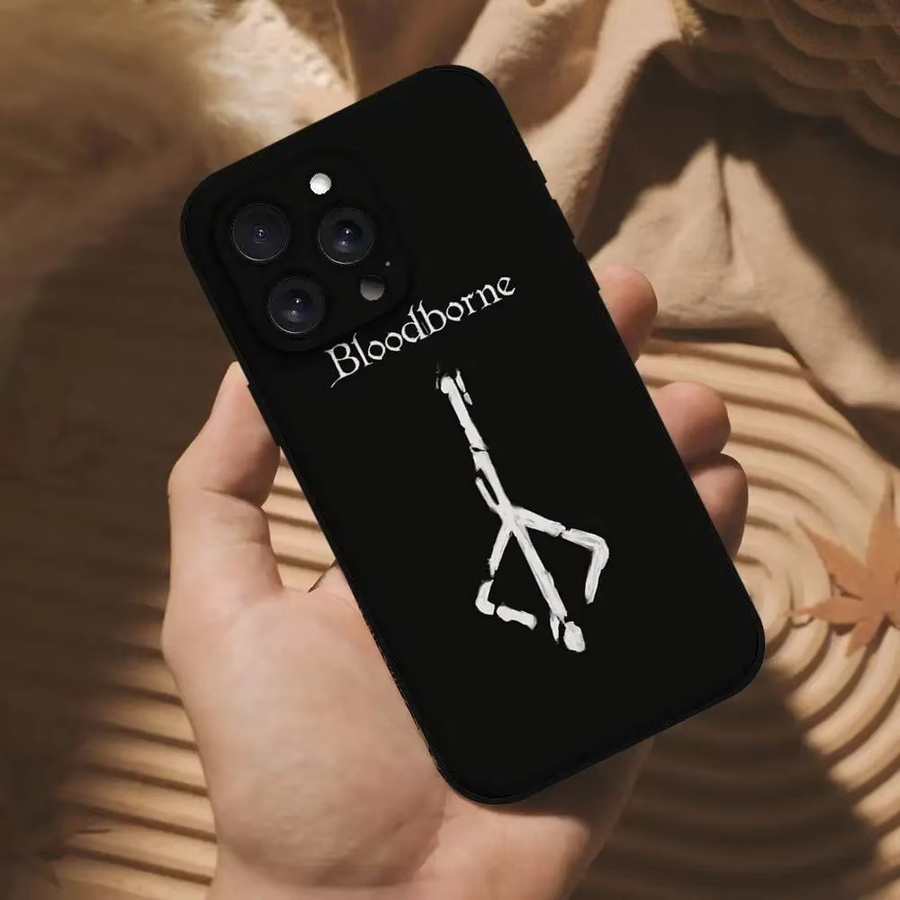 Stoßfeste Handyhülle im Bloodborne-Design für iPhone Modelle, Matte Schutzhülle in Schwarz - Bild 5
