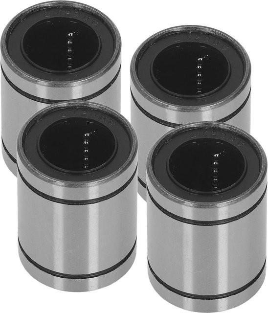 4 Stück Linearbewegungslager LM20UU aus Stahl in Silber, Innendurchmesser: 20 mm, Außendurchmesser: 32 mm, Breite: 48 mm - Bild 1