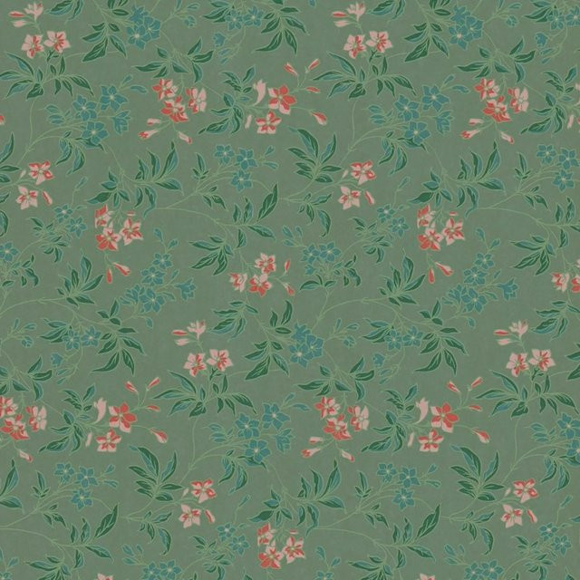 PROFHOME 390631-GU Blumen Tapete Floral Matt in Grün, Orange, Rosa und Blau-Grün, Vlies, Breite: 0,53 m, Länge: 10,05 m - Bild 1