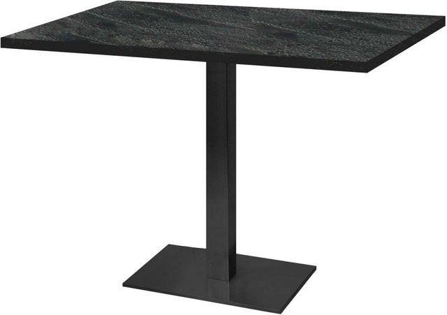 RestooTab Tisch Milan rechteckig in Schwarz mit Holzdekor, B/T/H: 120 x 70 x 75 cm - Bild 1