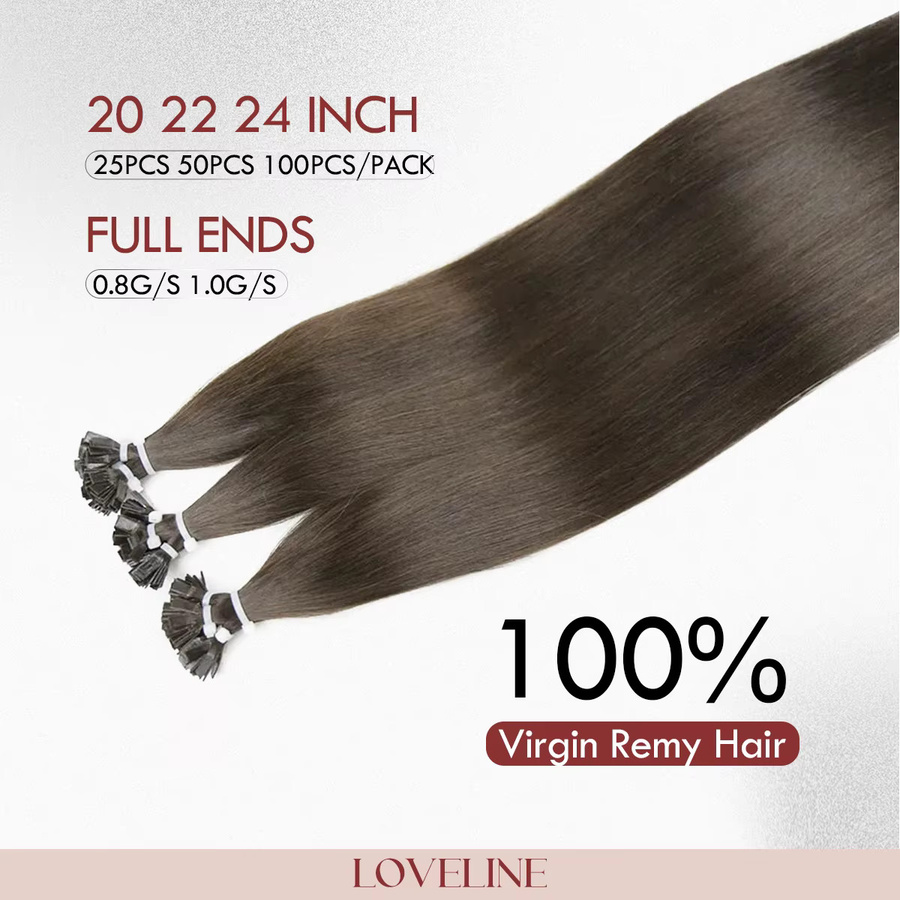 Loveline Mini K Tips Echthaarverlängerungen, Schwarzblond, 15 A - Bild 3