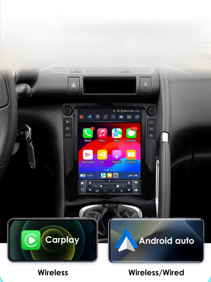 OSSURET Android Autoradio mit 9,7 Zoll Display für Peugeot 3008 MPV 2010-2017, GPS, Carplay, Android Auto und WIFI, Schwarz - Bild 1