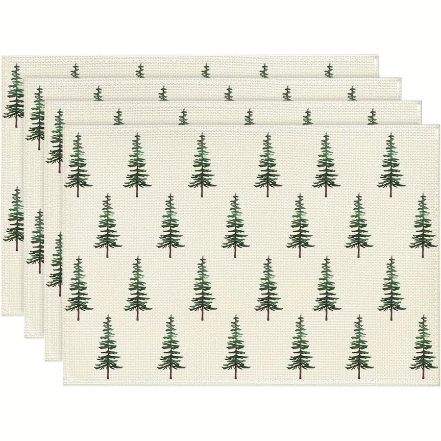 VIKAMA Tischsets mit Kiefernbaum-Aufdruck im Waldstil für Esszimmer und Küche - Bild 5