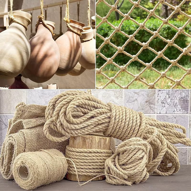 Natürliches Jute-Hanfseil in Beige, 10 Meter Länge als starke Bastelschnur für Heimwerken, Kunsthandwerk und Floristik - Bild 3