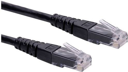 Roline RJ45 Patchkabel CAT 6 U/UTP Ethernet LAN Kabel Schwarz, Länge: 1,00 m - Bild 1