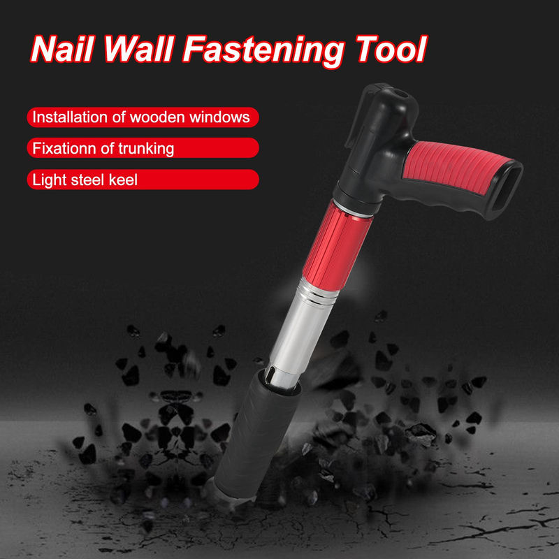 Manuelle Mini-Nagelpistole aus Stahl von Kkmoon in Schwarz-Rot mit 5 Gängen und elektrisch verstellbarer Funktion für Deckendraht-Hider und Nagelfestigung - Bild 5