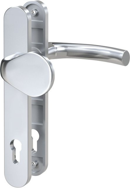 BASI Schmalrahmen-Wechsel-Garnitur rund aus Edelstahl in Silber mit PZ-Lochung 92/8 mm - Bild 1