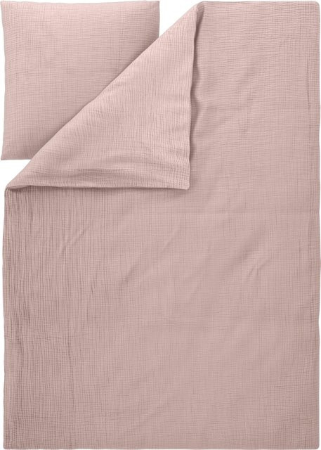 LIVARNO Musselin-Bettwäsche aus Baumwolle in Pink, B/H: 135 x 200 cm mit Kissenbezug 80 x 80 cm - Bild 1