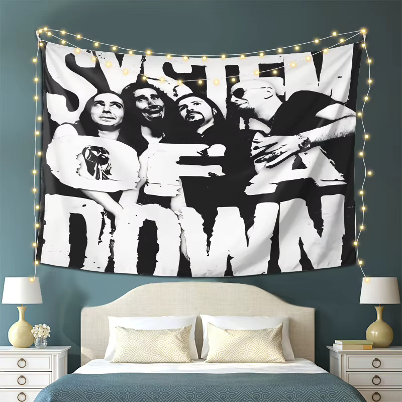 VIKAMA Nu Metal Band Wandteppich als textile Wanddekoration für dein Musikstudio oder deine Bar, Breite: 60 cm, Höhe: 40 cm - Bild 3