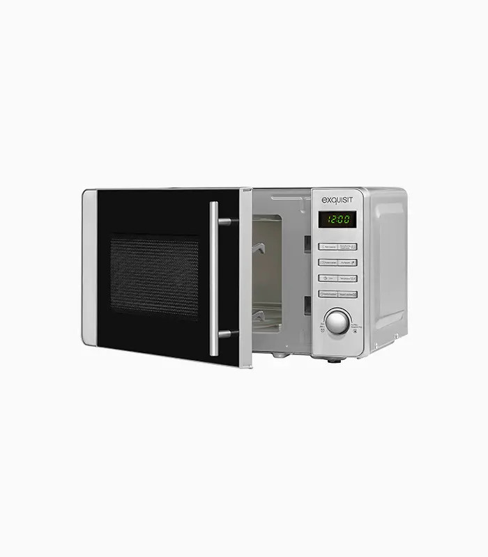 Exquisit MW8020H Mikrowelle mit Grill und Heißluft in Silber, B/T/H: 45,1 x 34,5 x 25,7 cm - Bild 2