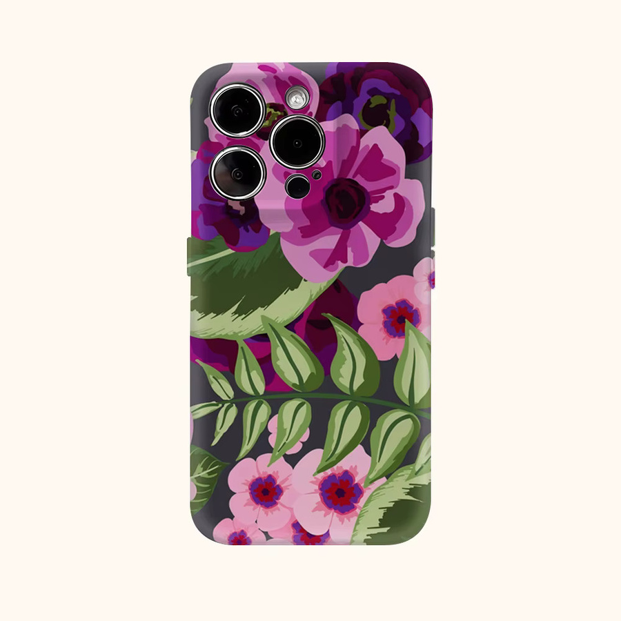 Handyhülle mit lila rosa Blüten für Apple iPhone 17 Pro Max Plus 16 15 14 13 12 11 mit Doppelschicht-Rückseite - Bild 2