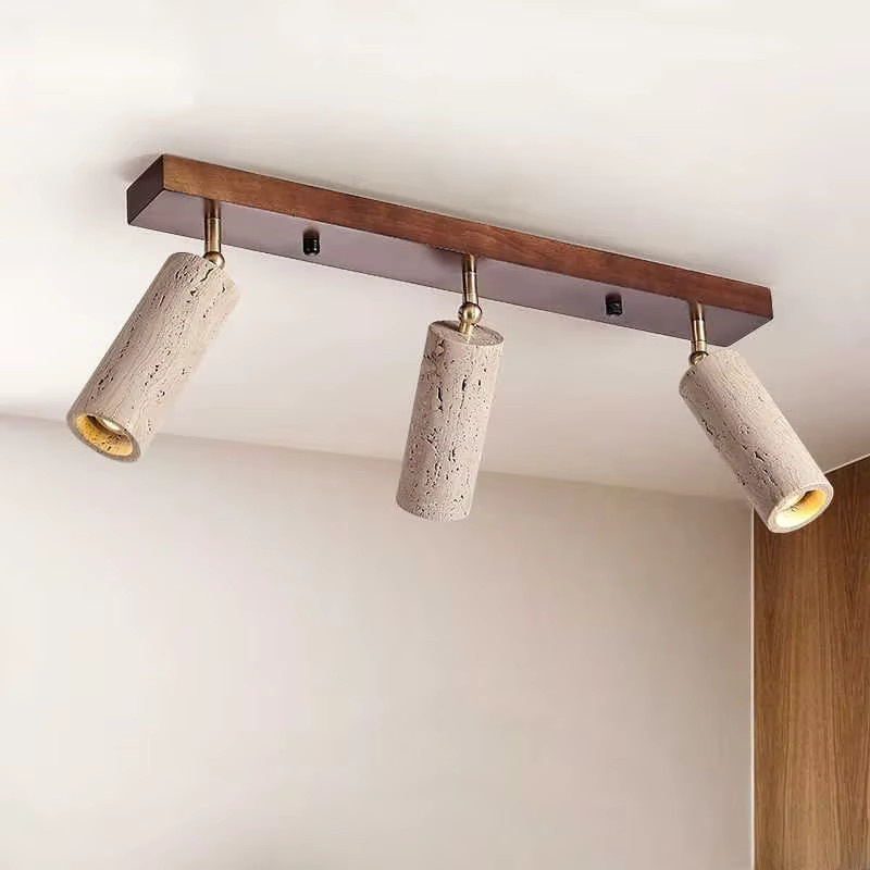 Modernes Deckenlicht von Pumous aus Metall in Beige und Braun mit 3 Köpfen und warmweißem Licht für Wohnzimmer, Schlafzimmer oder Esszimmer - Bild 1