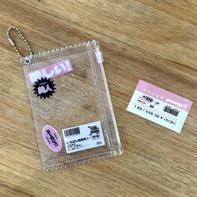 BoKeming Candy Tasche aus transparentem PVC in Rosa für Karten und Abzeichen - Bild 1