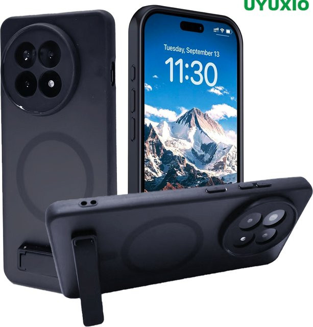 UYUXIO Magnetische Handyhülle mit Ständer für OnePlus 15 13T 13s 13 13R Ace 5 PRO Nord CE5 Ultra Slim Kickstand Cover in Schwarz - Bild 1