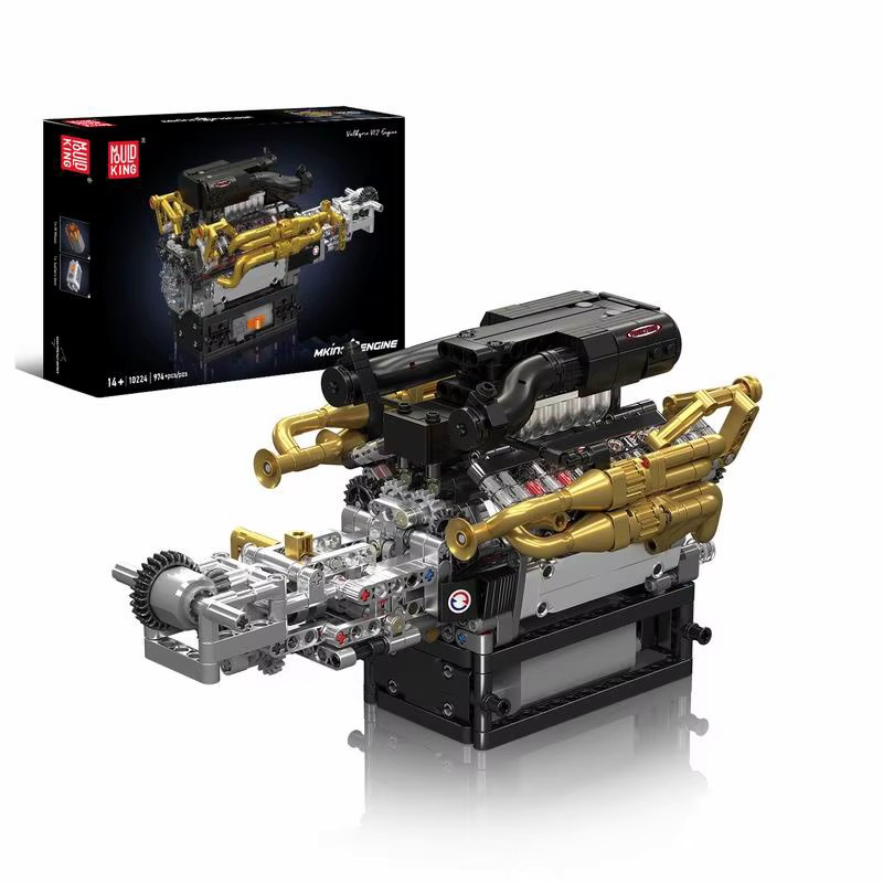 Wishiot 10224 V12 Motor-Bausteinmodell DIY-Mechanik-Montagesatz mit 974 Teilen in Mehrfarbig für Erwachsene und Sammler - Bild 7
