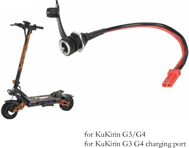 KuKirin Ladeanschluss für Elektroroller G3 G4 mit DC5,5 x 2,1 mm Barrel-Plug in Schwarz - Bild 1