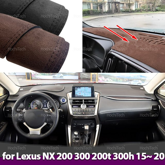 Dashboard Abdeckung aus Wildleder Leder für Lexus NX NX200t NX300h NX200 NX300 2015 bis 2020 in Schwarz/Braun - Bild 1