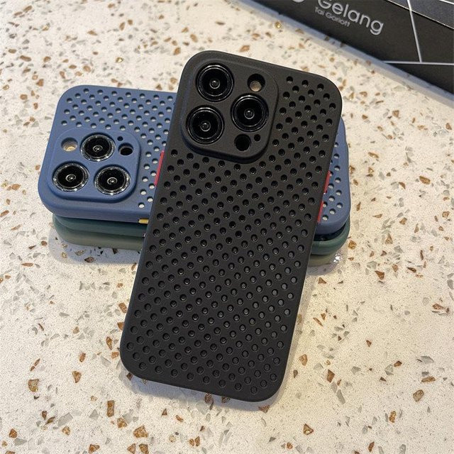 Stoßfeste Silikon Handyhülle mit kühlender Wärmeableitung für iPhone 11 bis 17 Pro Max in Schwarz - Bild 1