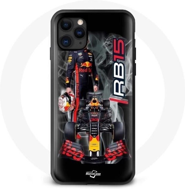 MANIACASE iPhone 11 Hülle Formel 1 Verstappen in Schwarz und Multicolour mit Stoßschutz - Bild 1