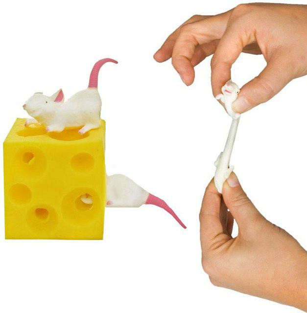 Topmix Maus im Käse Quetsch-Fidget-Spielzeug, Anti-Stress - Bild 1