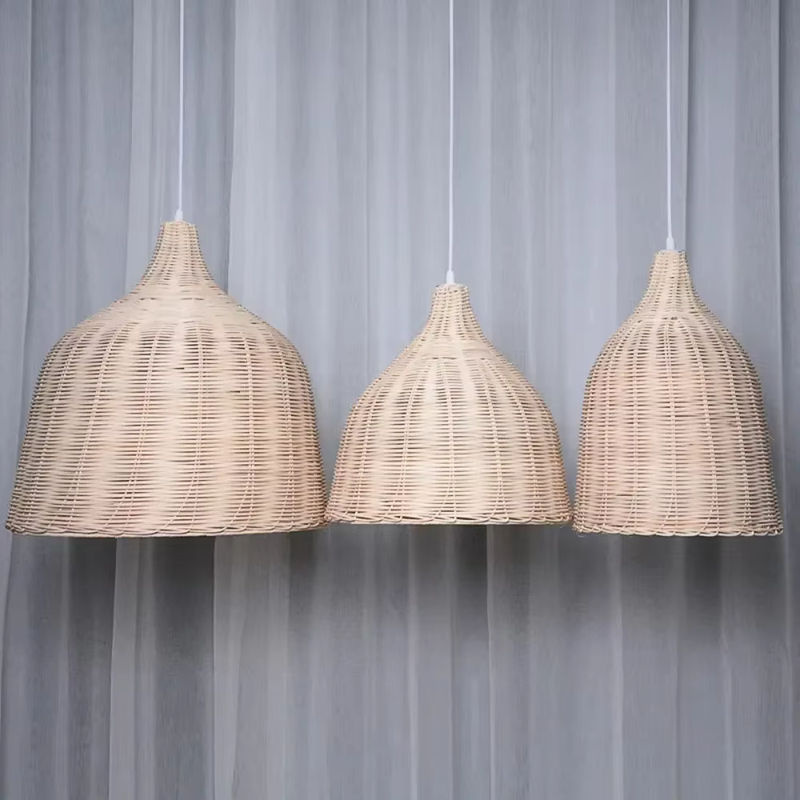 JOYINLED Pendelleuchte aus handgewebtem Rattan und Bambus in Beige - Bild 6