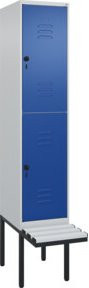 C+P Doppelstock-Spind Classic PLUS Sitzbank mit 1 Abteil und Sicherheits-Drehriegel, Kunststoff-Sitzfläche, B/T/H: 212,0 x 40,0 x 81,5 cm - Bild 1