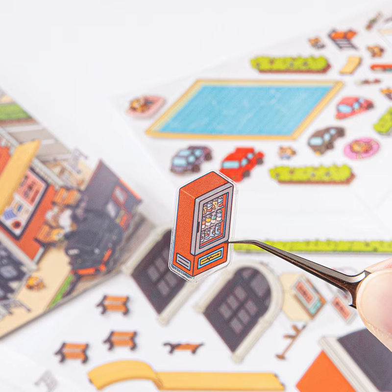 3D Landschaft Aufkleber Grand Hotel Größe Doppel Schicht DIY Kabinen Szene Relief Sticker für Erwachsene und Kinder in Mehrfarbig - Bild 3