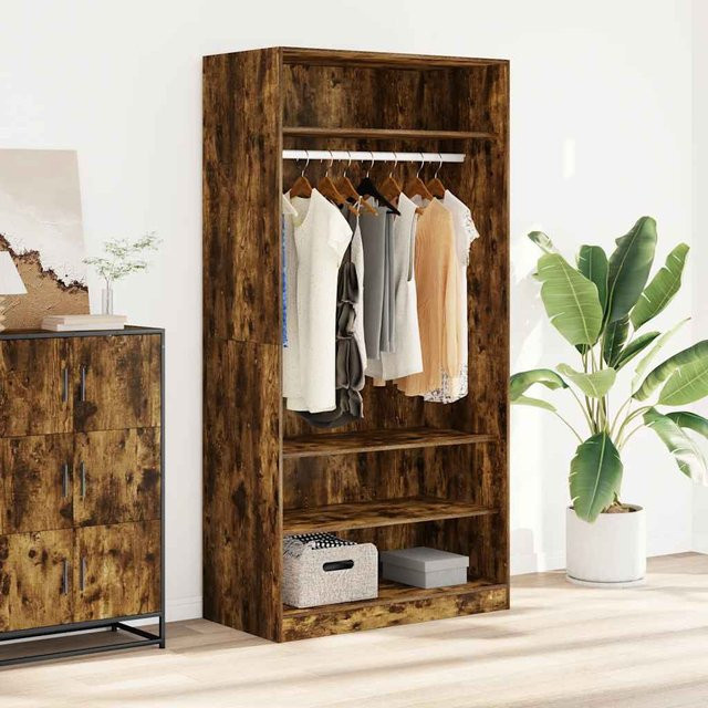 vidaXL Kleiderschrank aus Holzwerkstoff in Räuchereiche, B/T/H: 100 x 50 x 200 cm - Bild 3