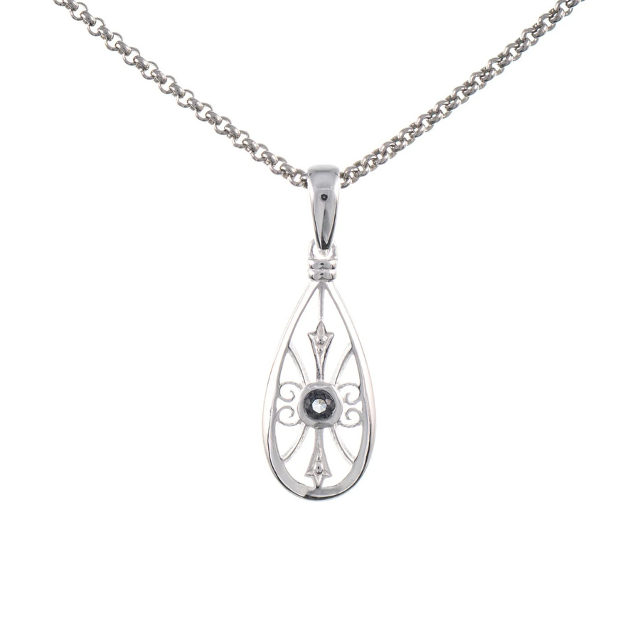 Anhänger mit Kette, 925 Silber, Zirkonia, Unisex - Bild 1