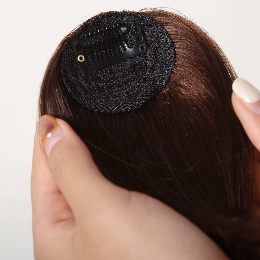 HAIRCUBE Pony-Clip, braunes Remy-Echthaar, Damen - Bild 3