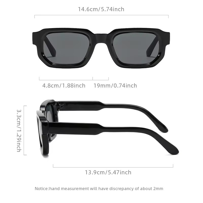 FUQIAN Sonnenbrille Square, Vollrand, Unisex, Schwarz, Kunststoff - Bild 3