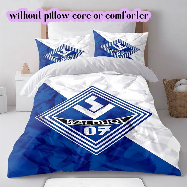 Lalilata Home SV Waldhof Mannheim 07 Bettwäsche Set mit Bettbezug und 2 Kissenbezügen, Grau/Blau, B/H: 135 x 200 cm - Bild 1
