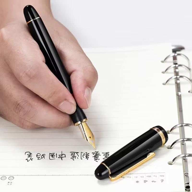 JINHAO X350 Füllfederhalter in Schwarz-Gold mit feiner und mittlerer Spitze für Business und Büro - Bild 3