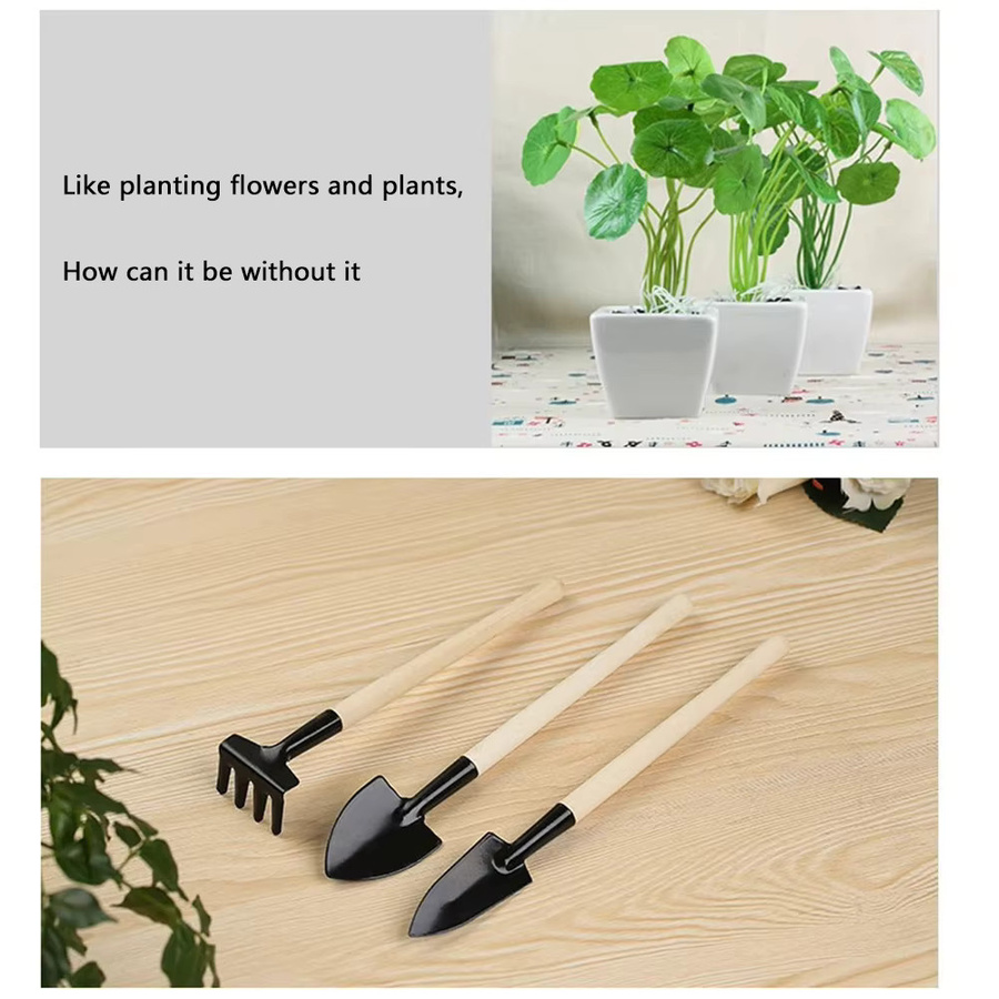 3-teiliges Mini Gartengeräte-Set für Kinder als Pflanzset für Blumen und Topfpflanzen - Bild 3