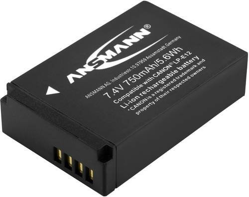 Ansmann A-Can LP-E12 Kamera-Akku, Li-Ion, 7,4 V, 750 mAh, Schwarz - Bild 1