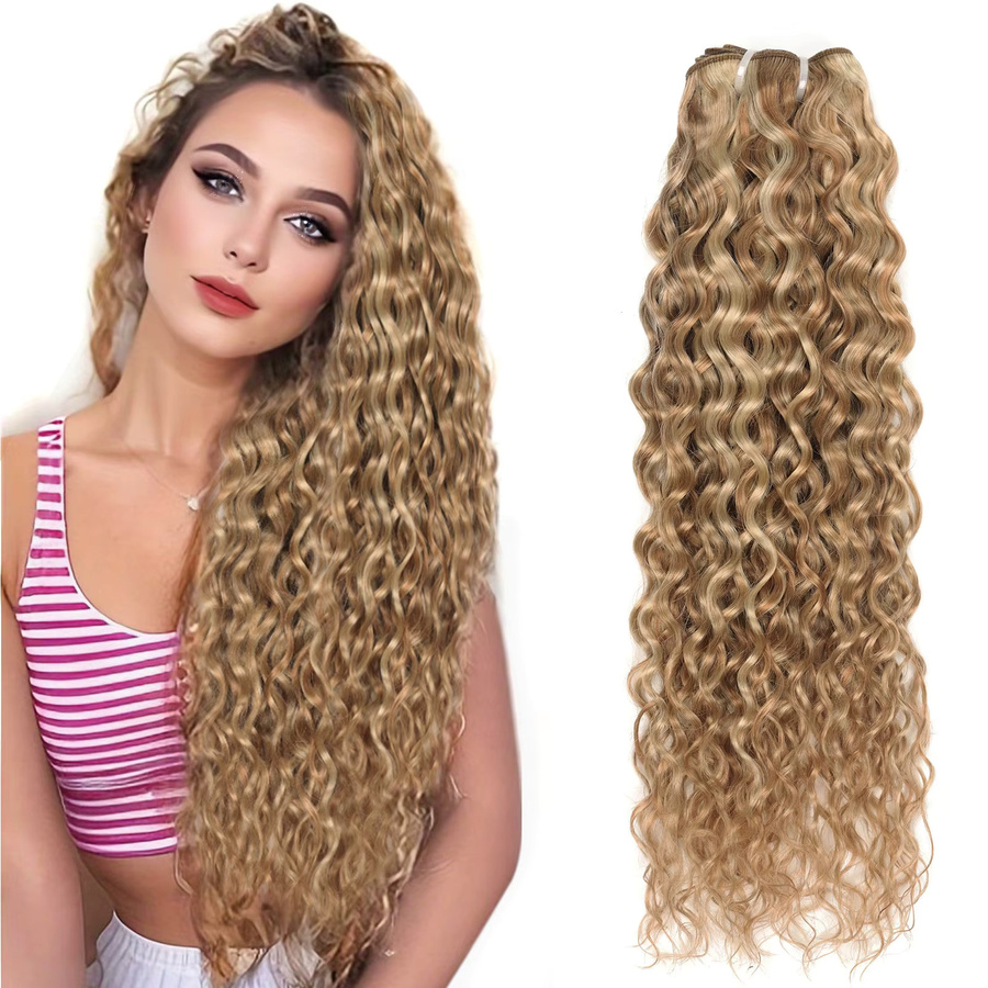REAL BEAUTY Peruanische Wasserwellen-Haarbündel, Aschblond, Lockig, 100 g - Bild 4