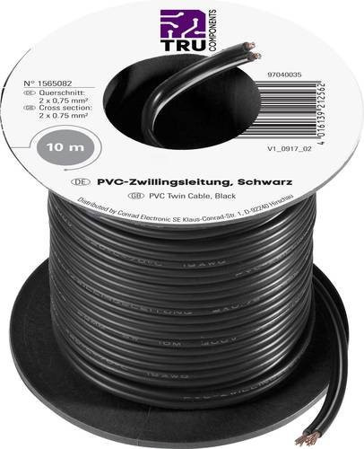 TRU Components Lautsprecherlitze 2 x 0,75mm² Schwarz 10m - Bild 1