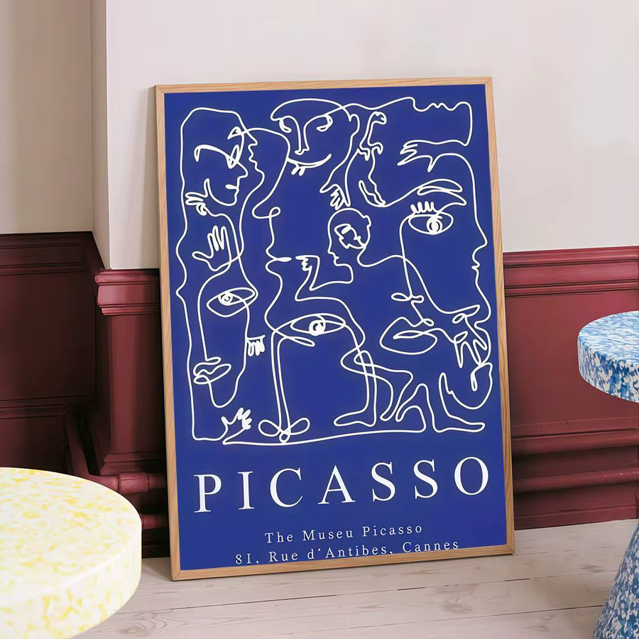 Abstraktes Filmplakat Moetch in Blau als Wandkunst für dein Nordic Home Decor aus Papier - Bild 5