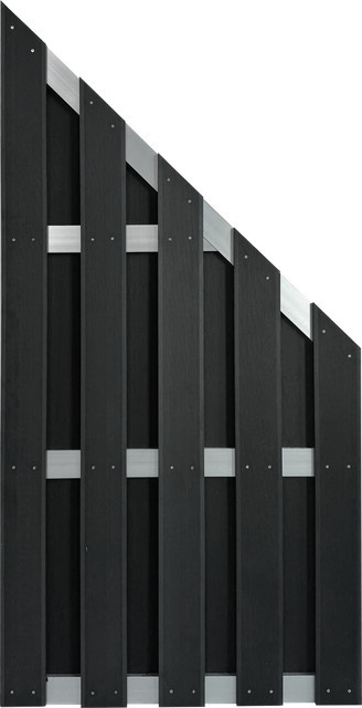 WPC-Sichtschutzzaun Prestige Home Living Outdoor Schrägelement Schwarz B: 199 cm, H: 90 cm - Bild 1
