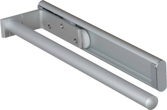 Fackelmann Handtuchhalter aus Aluminium, silberfarben, B/H/T: 31 x 4 x 7,5 cm - Bild 1