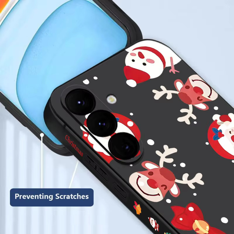 MOESOE Handyhülle mit Schneemann und Elch Design für Samsung Galaxy S25 S24 S23 Ultra S24 FE A56 A16 A36 A55 A54 A53 A15 A14 in Schwarz - Bild 6