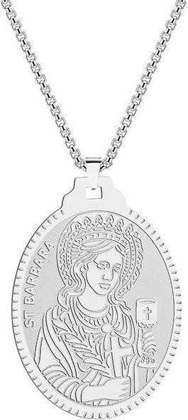 Wucifang Jewelry Anhänger Santa Barbara Medaille, Edelstahl, Weiß, Herren - Bild 1