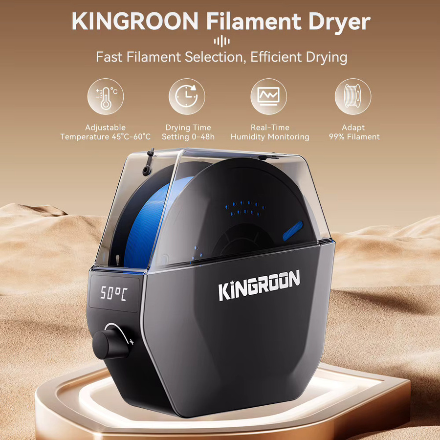 KINGROON KR-01 Filament-Trocknungsbox für 3D-Drucker, Schwarz, geeignet für PLA, PETG, TPU und ABS - Bild 5
