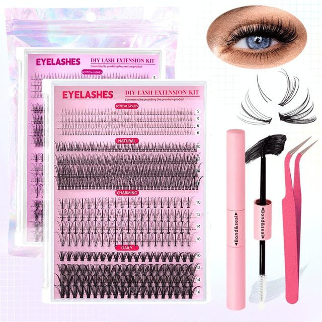 HNKMP DIY Wimpernverlängerungs-Kit, wasserfest, Unisex - Bild 1