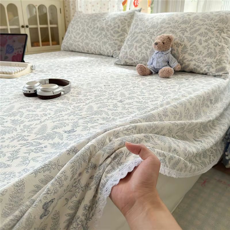 Omnaas Para Cama Bedrucktes Bettlaken mit Spitzenbesatz, weich und hautfreundlich - Bild 2
